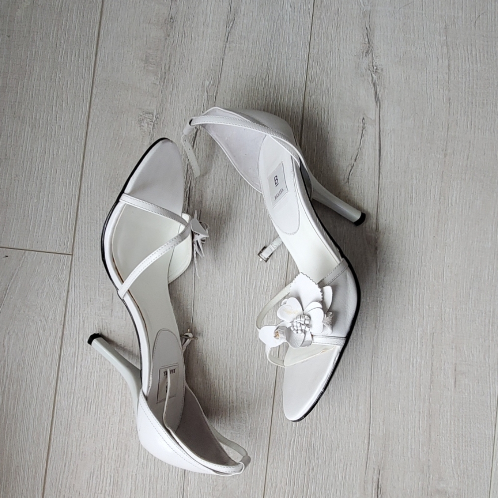 White Ankle Straps High Heels